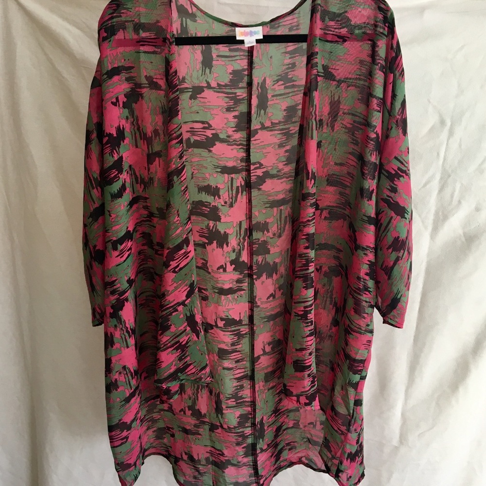 Pink Green Coverup Lularoe Lindsay size Large